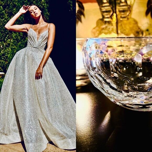 ♥️ Monique Lhuillier crystal for Waterford design, small treasure bowl. - Picture 1 of 14